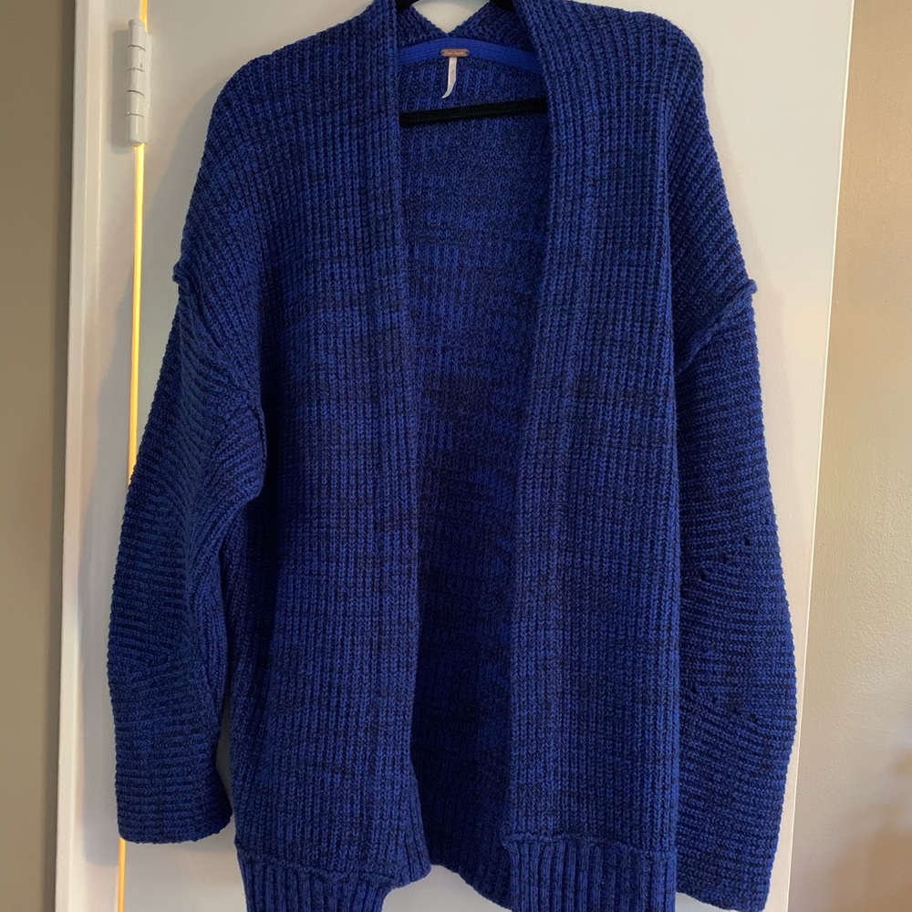 Free People Blue Knit Cardigan Medium